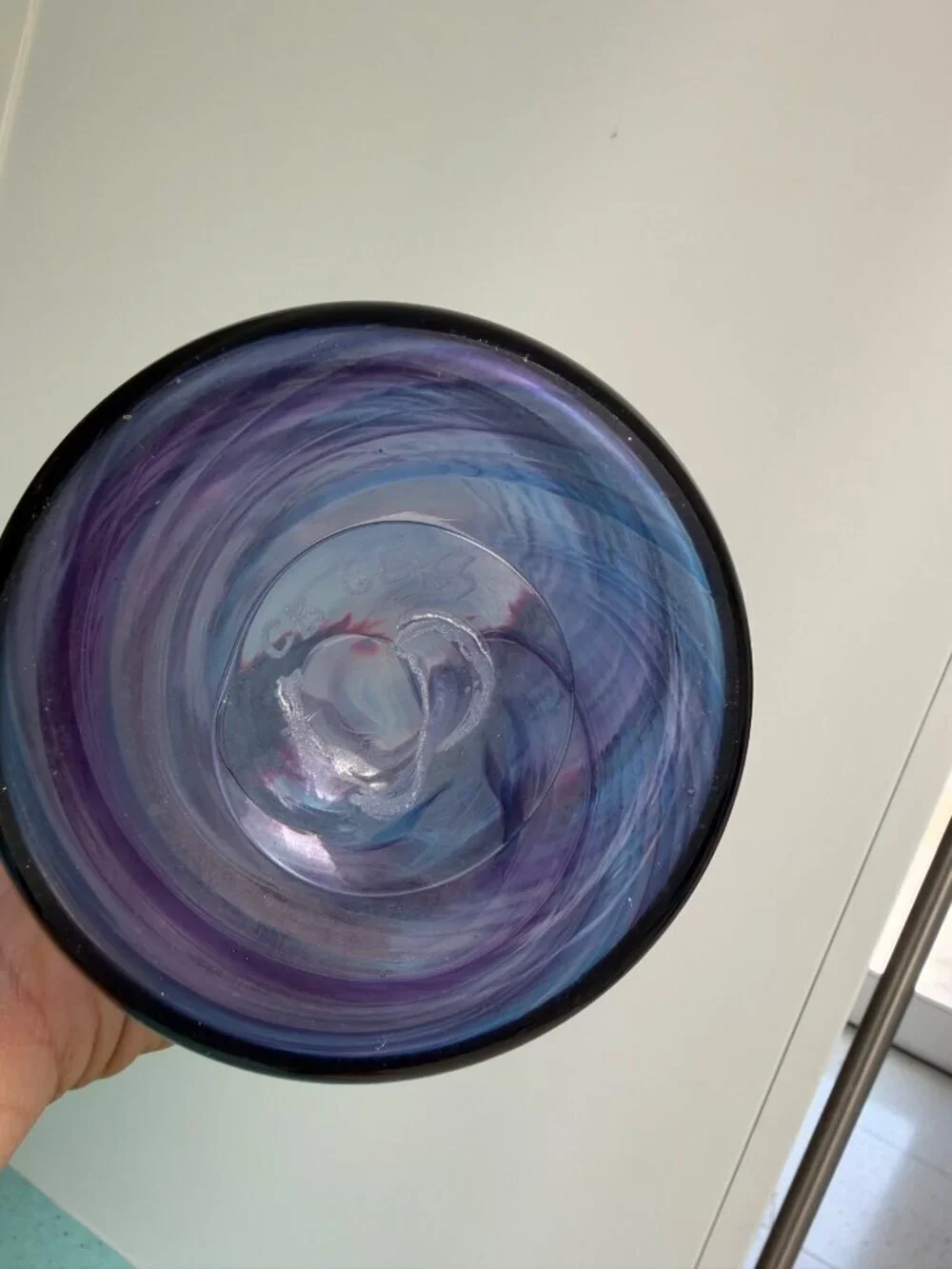 C.B. Glass Curtiss Brock Studio Art Glass 13 Inch Vase Signed Large Vintage